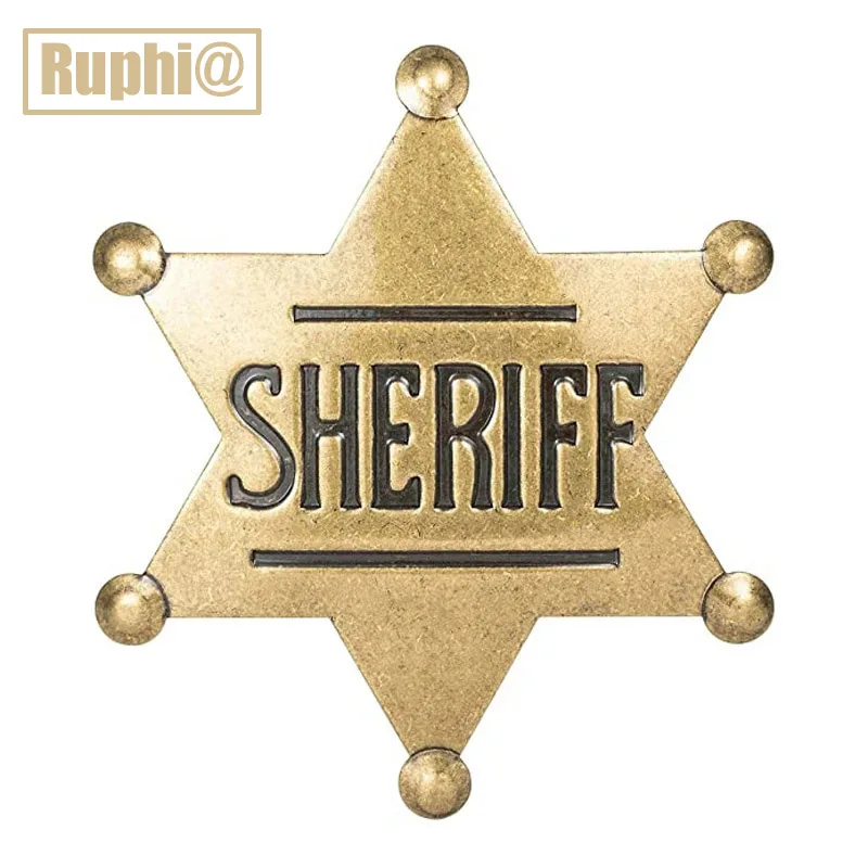 Insignias de sheriff adjunto, broches de alfiler para adultos occidentales de estrella de disfraz, regalos de fiesta de carnaval para Halloween, vaquero, Honor, escuela, juguete para niños