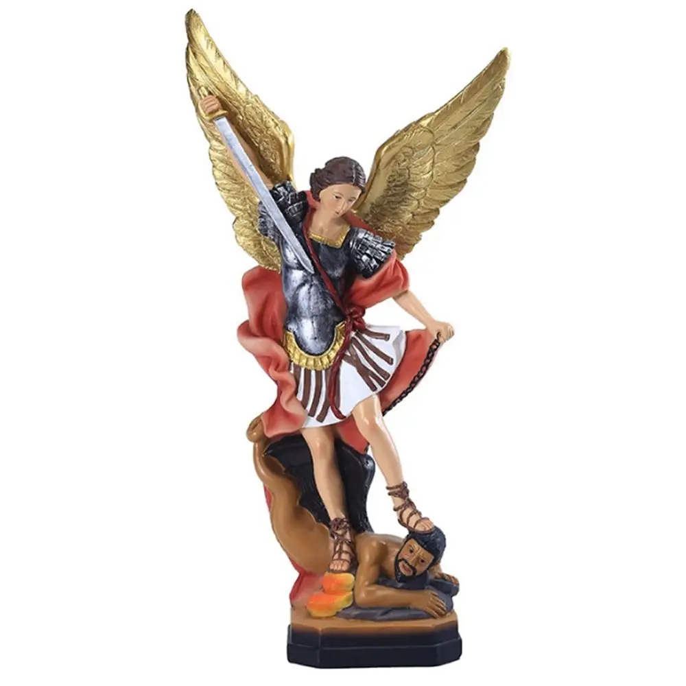 

Classical Saint Milka Angel Statue Saint Milka Angel Handmade Killing Demon God Sculpture Resin Swords Angel Religious Statue