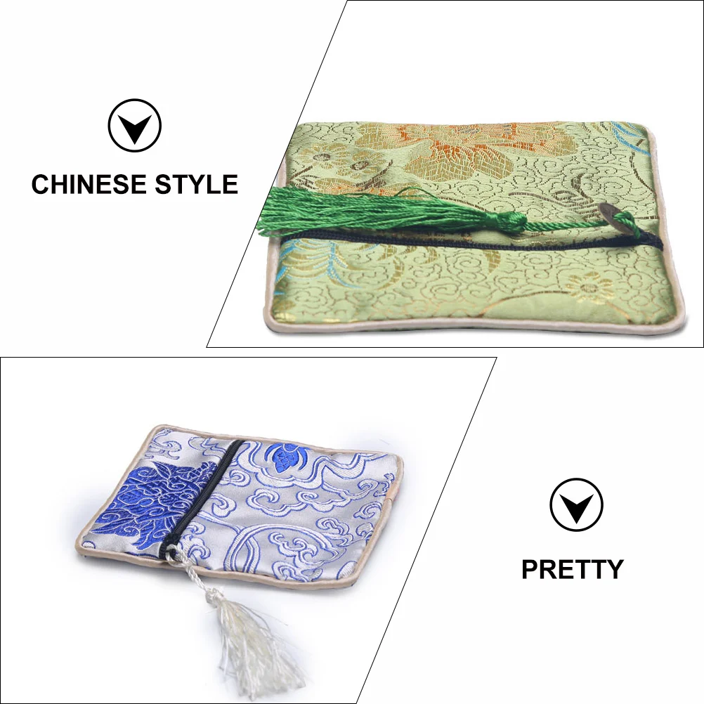 

10pcs Jewelry Bag Chinese Style Travel Case Brocade Bags Pouches Bracelet Ring Necklace Storage Wedding Party Gift