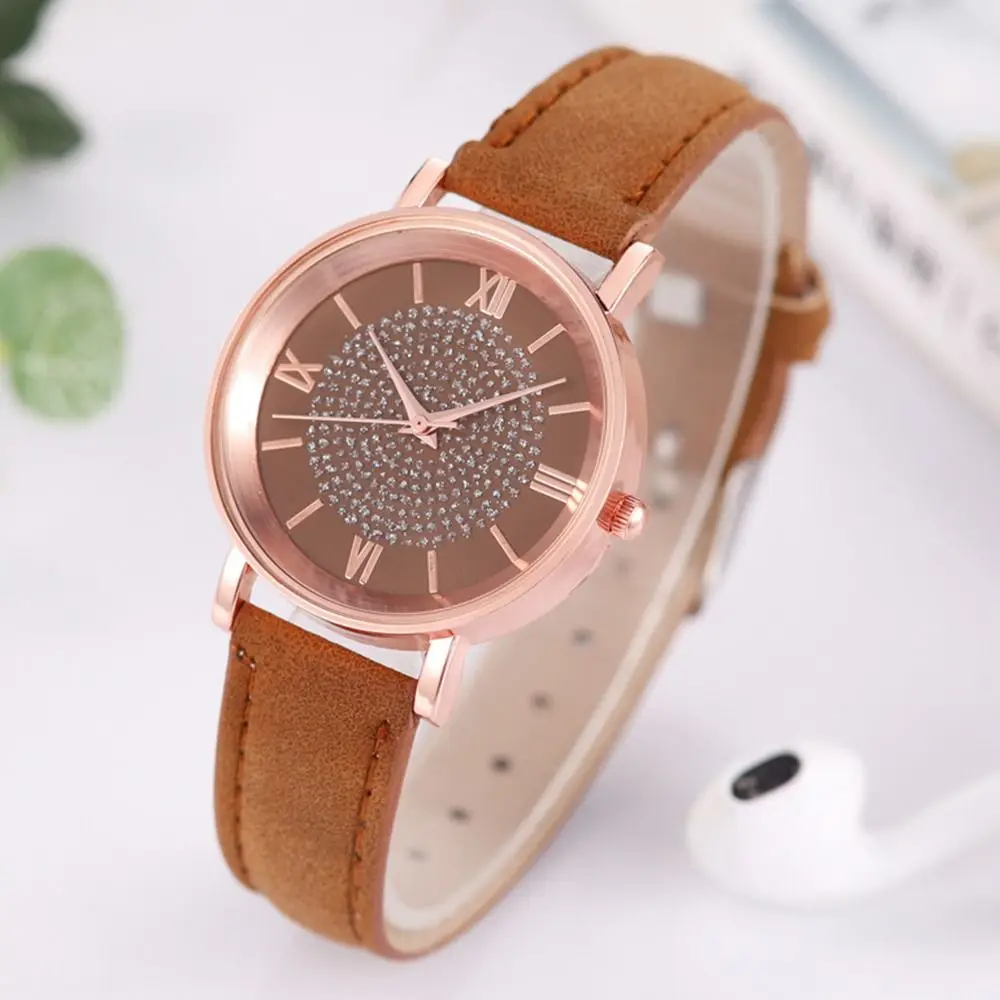 High Quality Waterproof Round Dial Wristwatch Ladies Watch Quartz Watch Casual Exquisite