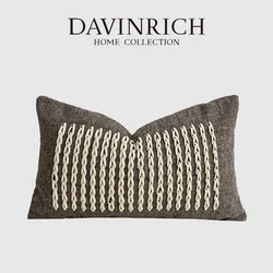DAVINRICH Luxury Lifestyle Boutique Lumbar Pillow Case Curated California Decor Rectangular Cushion Cover For Office Villa Hotel