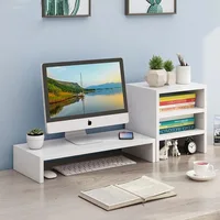Soporte más alto para computadora de escritorio, estante de escritorio para oficina, Monitor, pantalla, Base de almacenamiento, notas