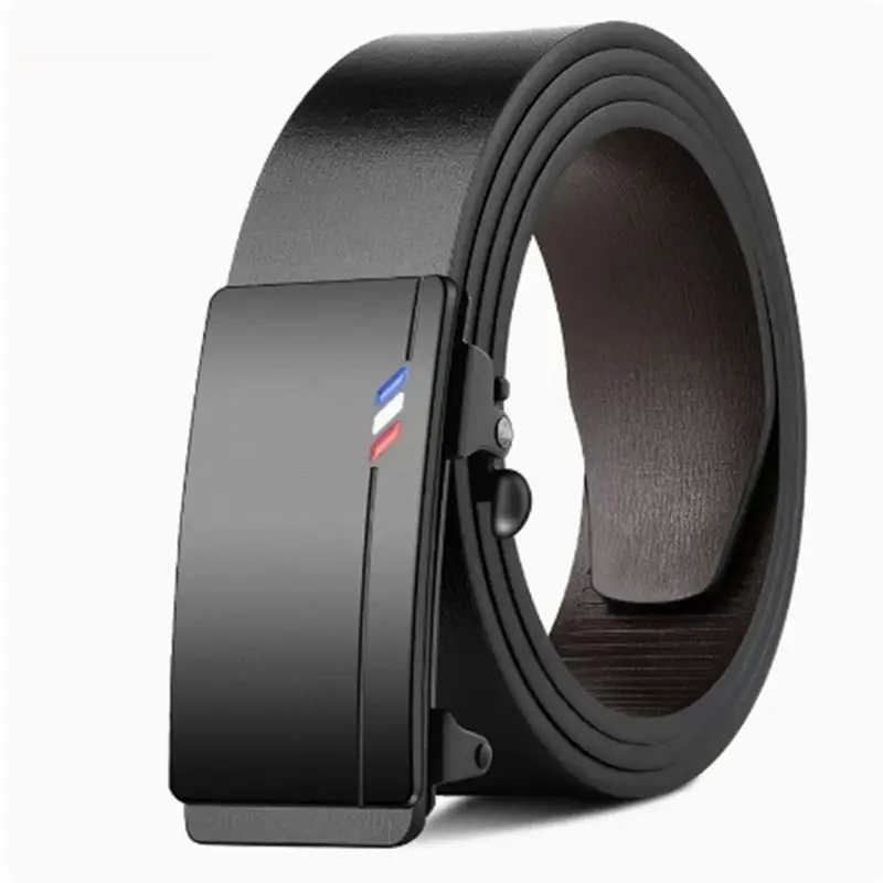 New Genuine Men's PU Belt Luxury Brand Automatic Buckle Soft Belt Work Pants Denim Belt Business Fashion
