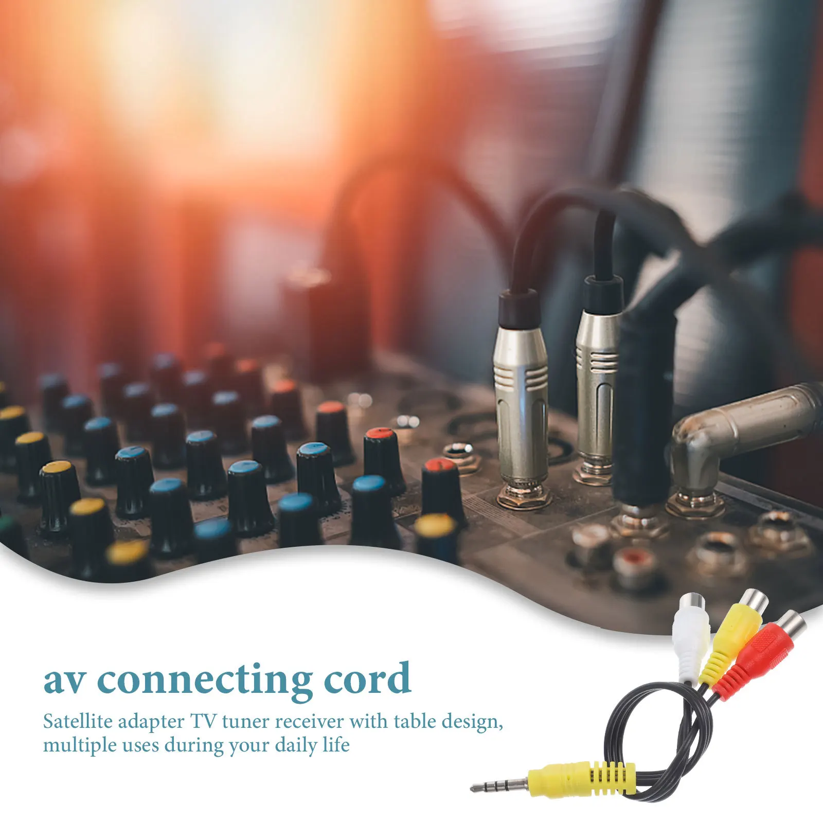 

3pcs Av Adapter Cord Reusable Audio Cord For Satellite Receiver Multi-Use Female Extension Cable