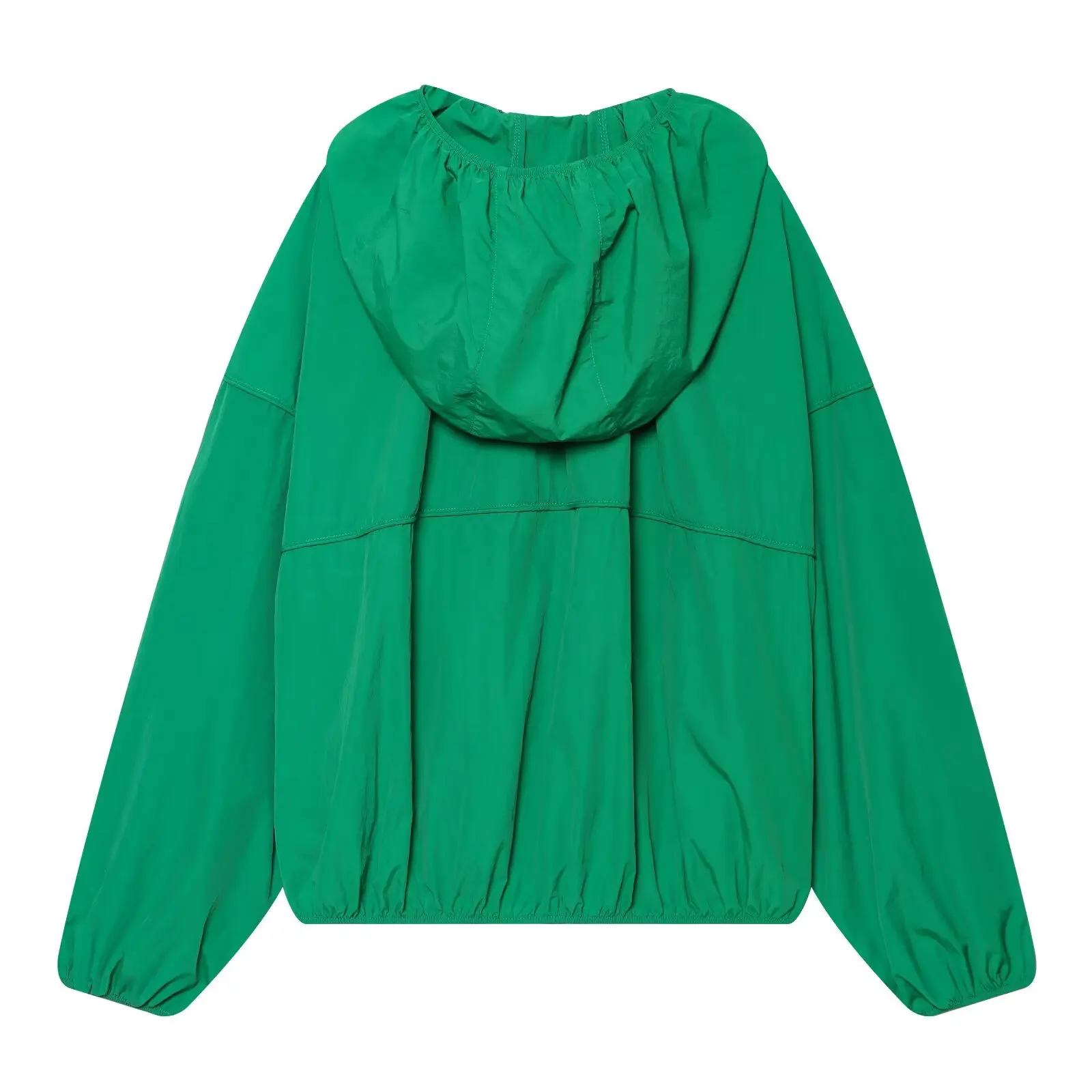 Damen Herbst-Winter Mode Schnür-Mäntel in Grün, Elegante Langarm-Stehkragen-Jacken mit Reißverschluss, Freizeit- und Bürojacken – Detail 4
