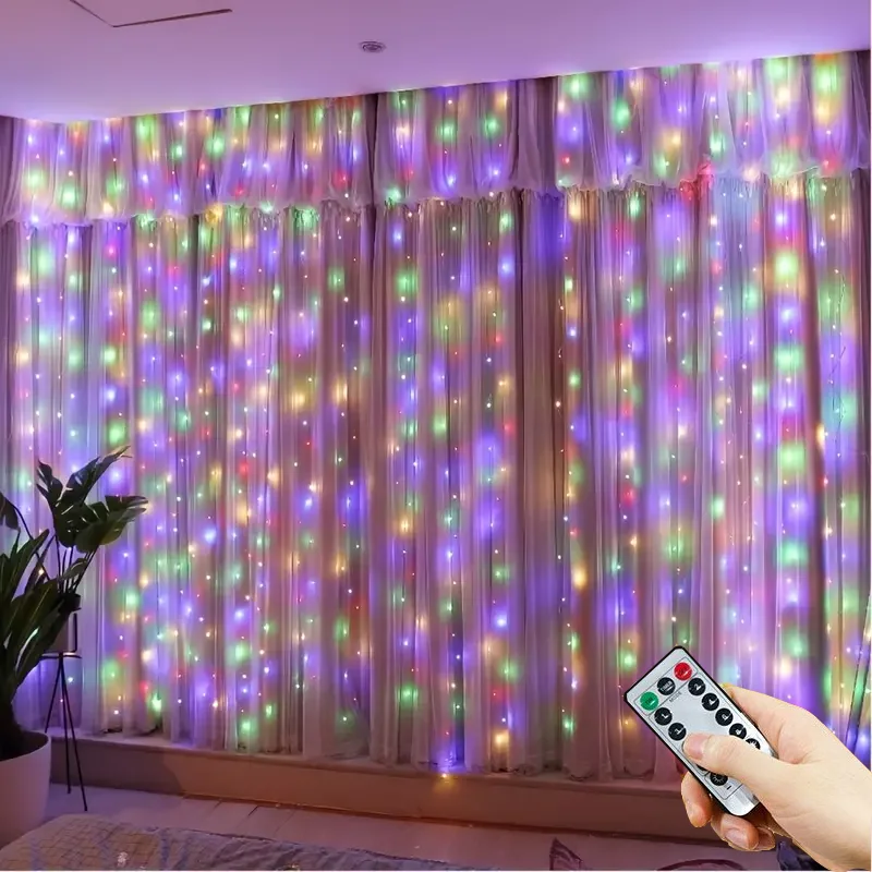 USB Curtain String Lights Fairy Light Christmas Garland Festoon Remote Control Led Light Wedding Party Home Bedroom Decoration