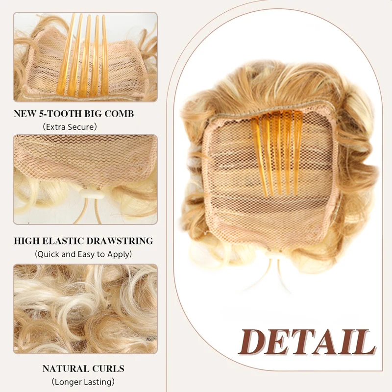 Rommelige Knot Haarstuk Kam Haar Knot Haarstuk Voor Vrouwen Drawstring Haar Knot Haarstukken Grote Rommelige Knot Haarstukken Synthetische Ha