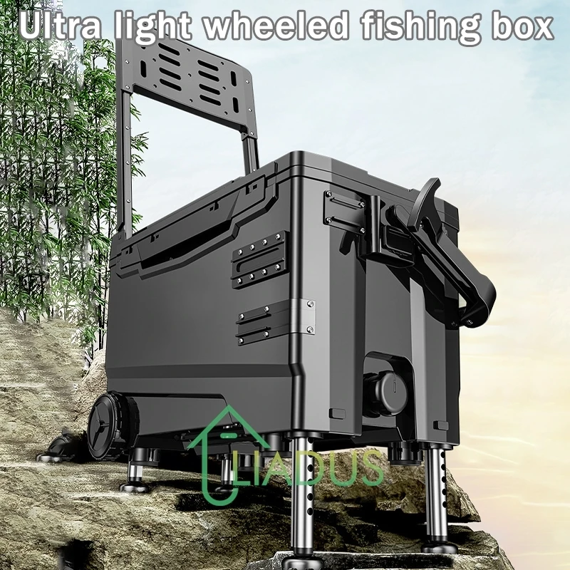 

32L Multifunctional Outdoor Fishing Tool Box Composite Material Insulation Box With Wheels Movable Fishing Accessories Box