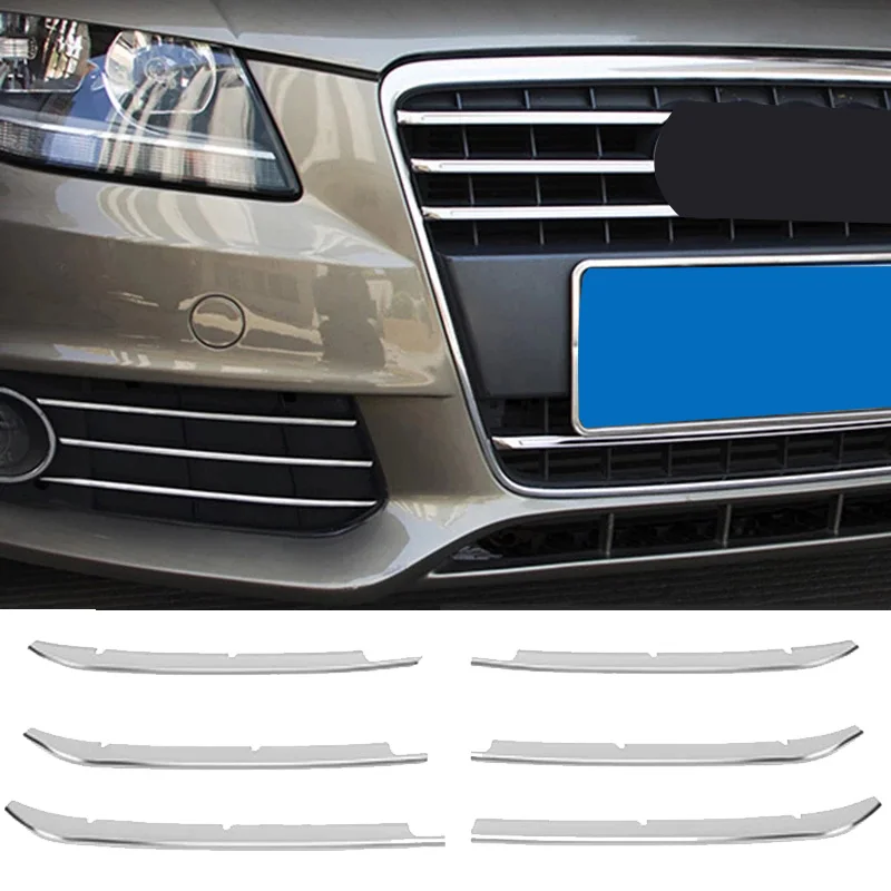 Car Front Fog Lamp Trim Strips Decoration Decals for-Audi A4 B8 2009-2012