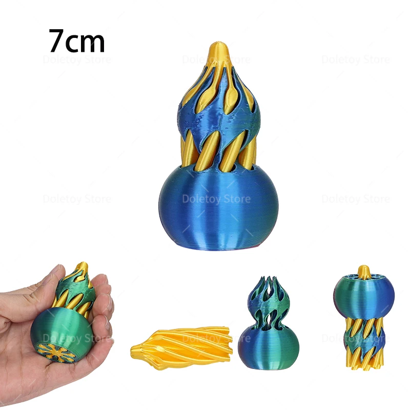 New 3D Printed Helix Screw Rotating Toys Stress Reducing Tool Egg Groud Cube Passthrough Sculpture Spiral Cone Home Decoration