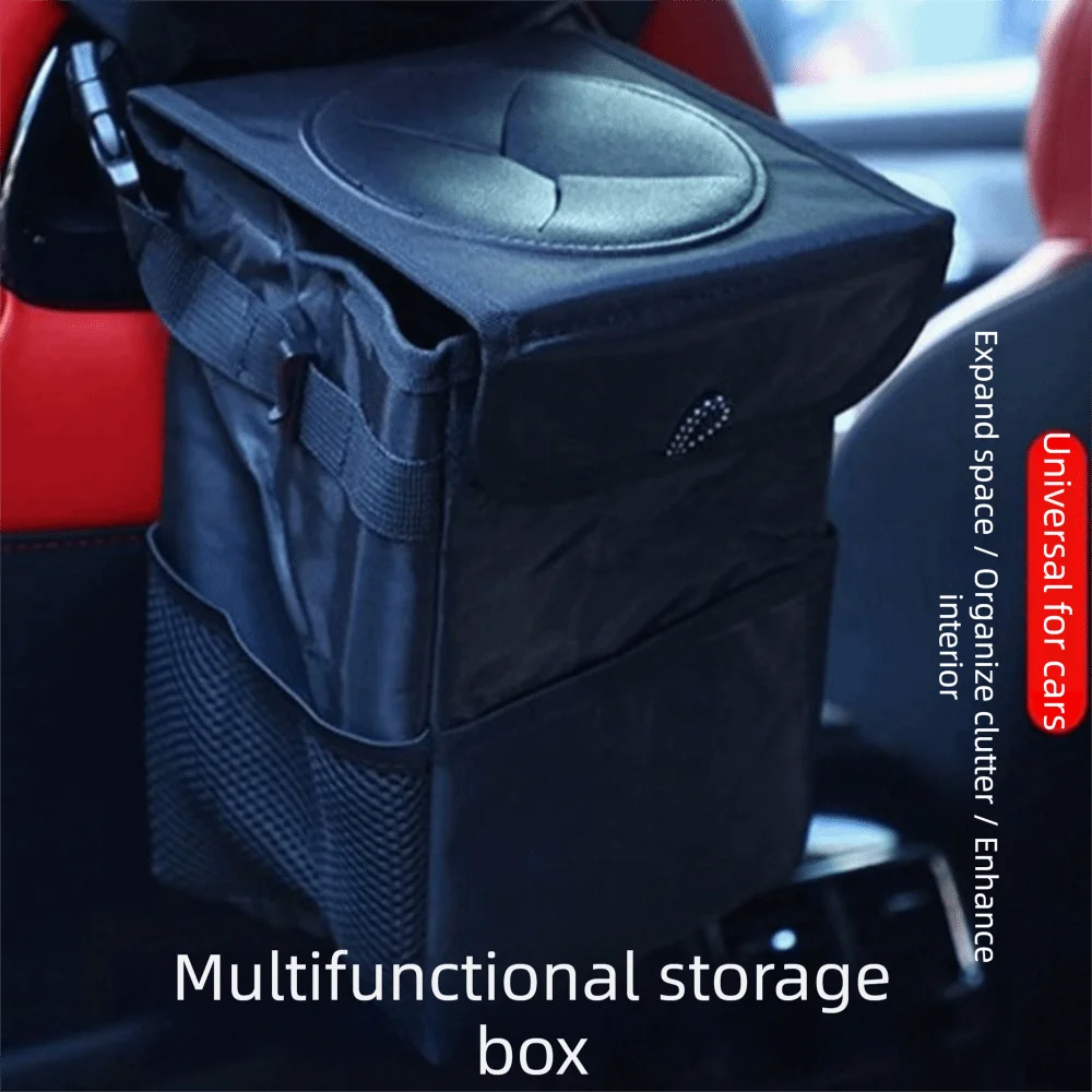 Multipurpose Oxford Cloth Car Trash Can Waterproof Foldable Car Storage Bin Portable Leakproof Car Organizer Car Accessories