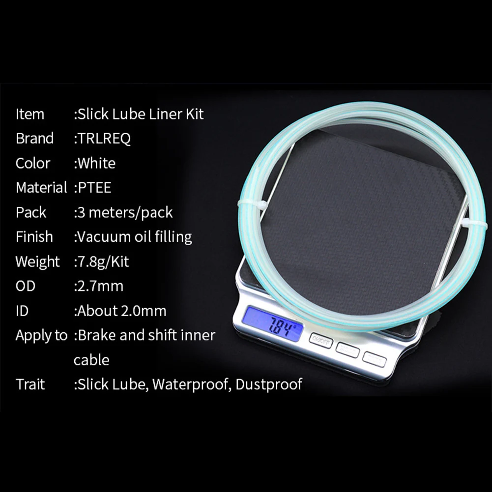 3 Meters Slick Lube Liner Tube (Front + Rear) MTB Bike Gear Brake Inner Cable Guide Waterproof Dustproof Cable Liner Tube