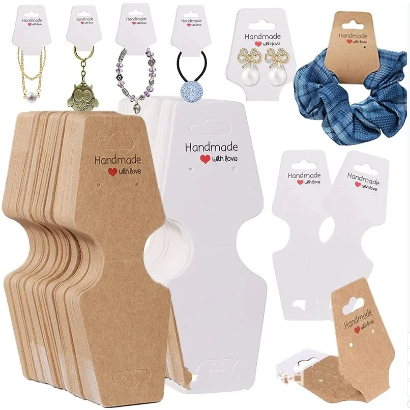 50 Pcs Jewelry Cards, Folded with Adhesive, Self-Adhesive Hanging Card, Jewelry Display Card