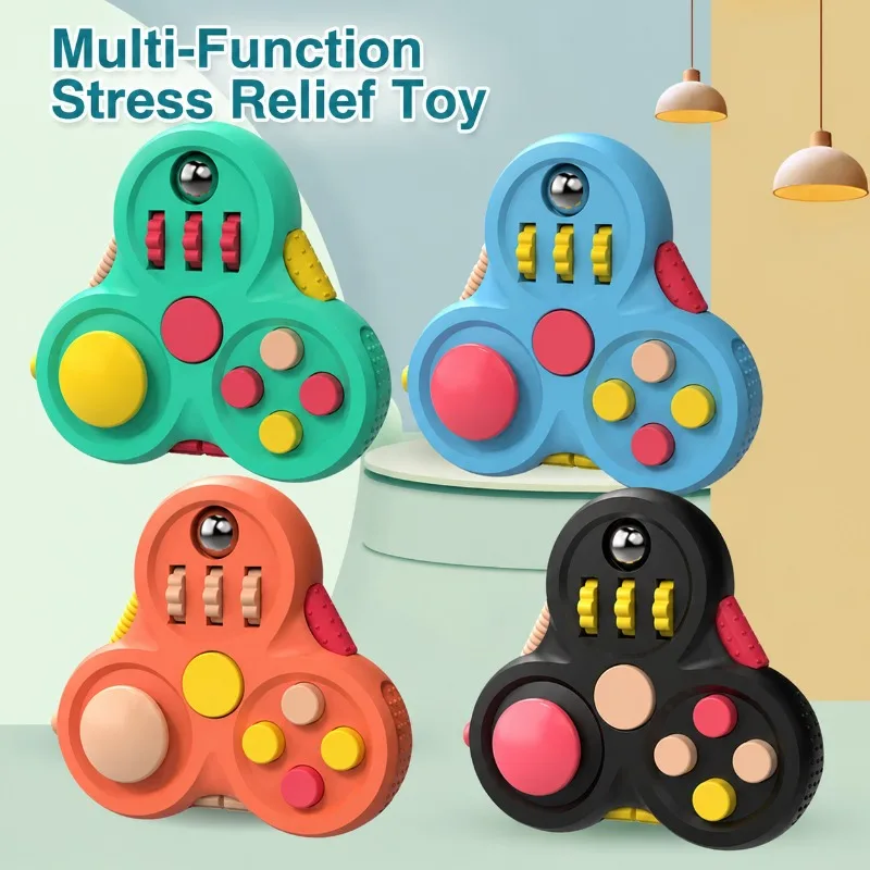 Triangle Fidget Spinner Puzzle Toy, Plastic Stress Relief Gyro Game Pad for Hand, Creative Desk Toy