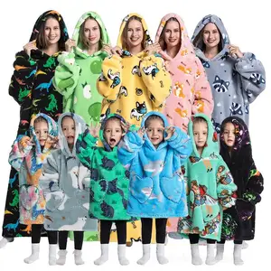 Großer Decken -Hoodie für Erwachsene, Dinosaurier, Hai, Tiger, Grau, Rosa, süße Kinder, tragbare Decken, vertrautes Wollset, Winterkleidung 6 Hauptverkäufe von Tiger Blash - №2