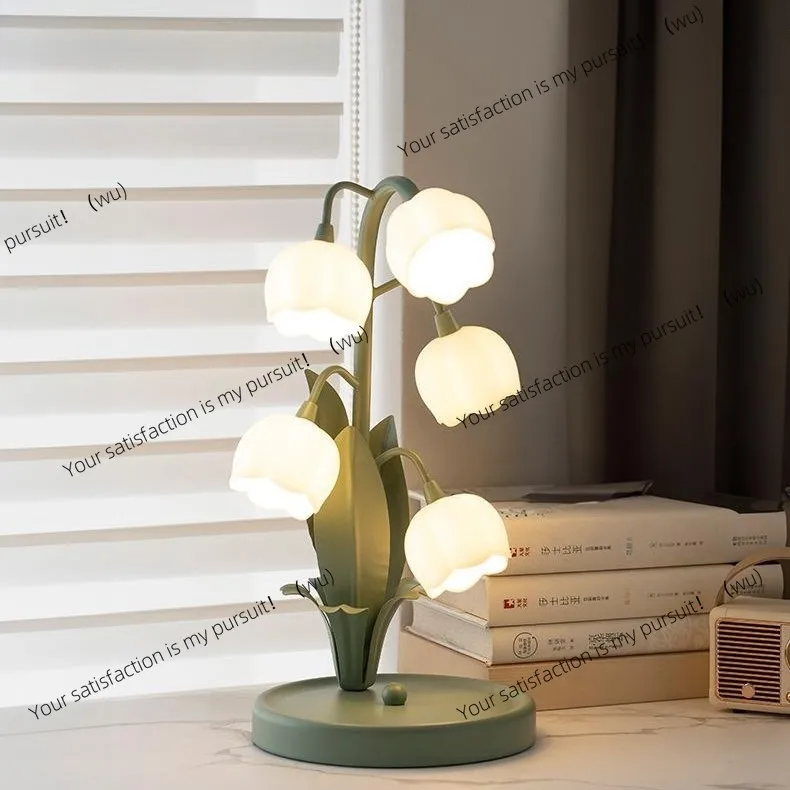Night lamp flower table lamp lily of the valley atmosphere tulip French bedroom decoration gift girl ins flower bedside
