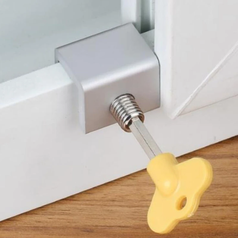 Door and Window Stopper Plastic Key Window Lock Translation Window Lock Child Safety Protection Anti-Theft Limit