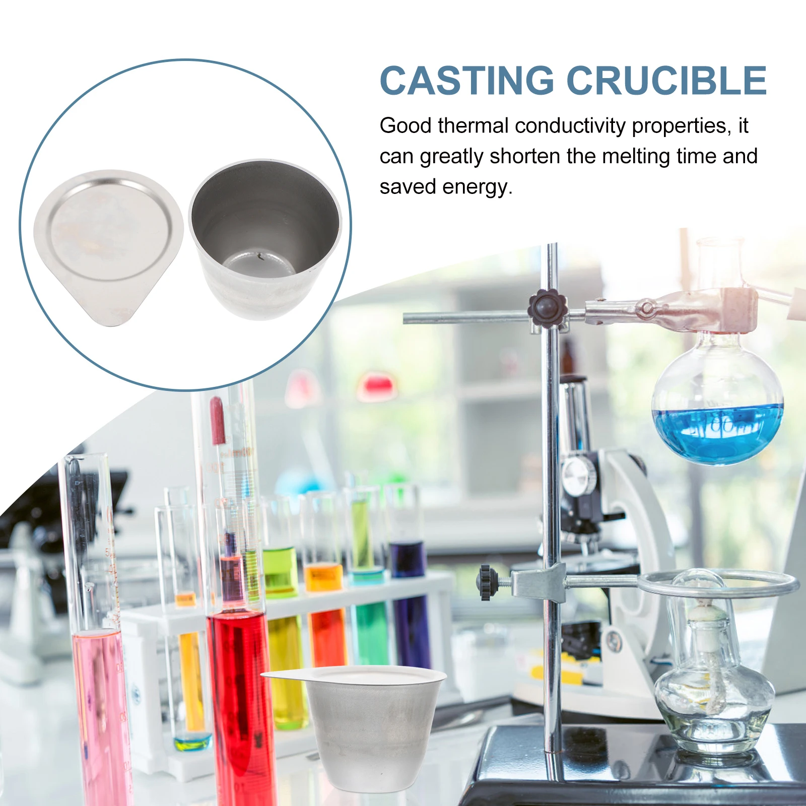 High Temperature Resistant Crucible Melting Laboratory Metal Cup Lid Multifunction Durable Iron Casting Refining Tool