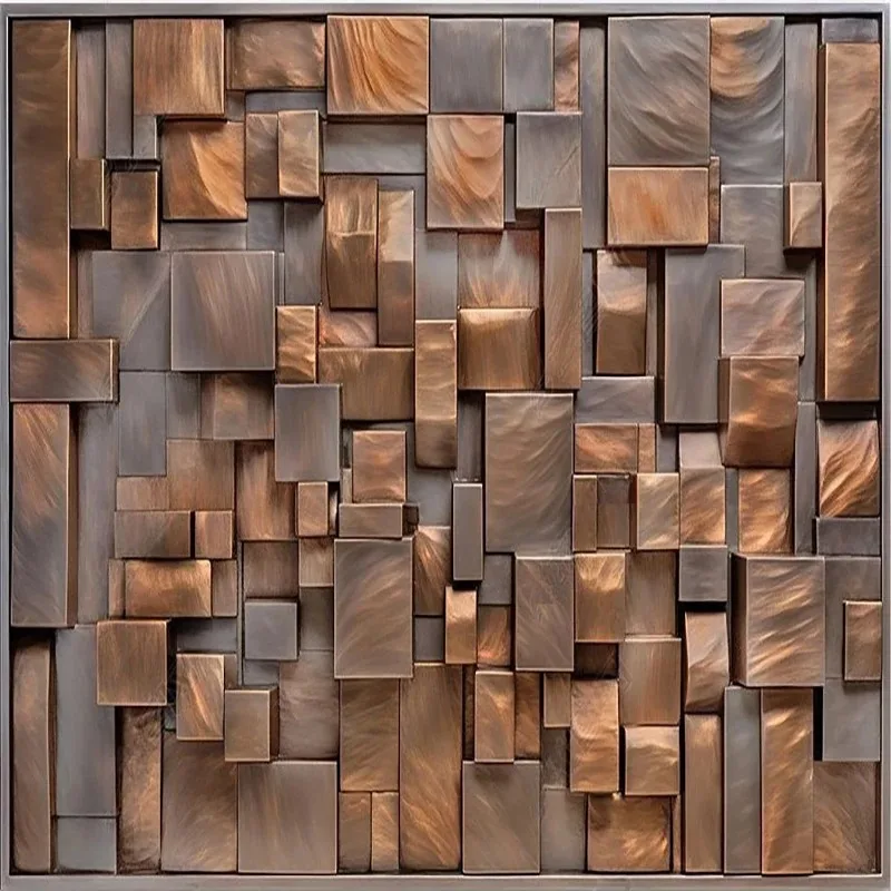 Modern Abstract Art Gold Relief Pattern Wallpaper-Geometric For Living Room Dining Room Classroom Home Decoration And Art Murals