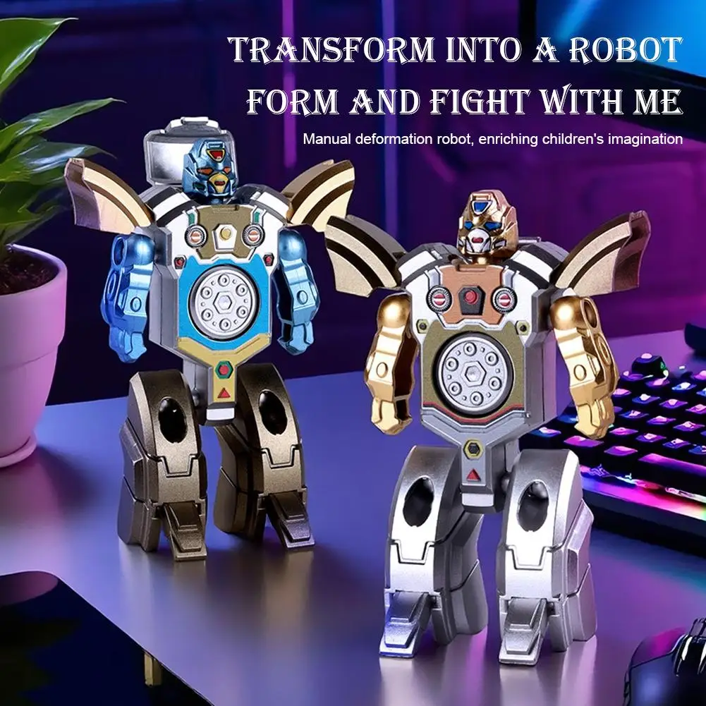 Juguetes giratorios de mano para aliviar el estrés, Robot de transformación, Fidget Spinner, juguetes sensoriales, bola giratoria, Robot de deformación, giroscopio para la yema del dedo