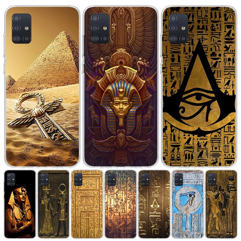 Egypt Nefertiti Anubis Ankh Pharaoh Phone Case For Samsung Galaxy A51 A41 A31 A21S A11 A01 A71 A50 A40 A30S A20E A10S A70 A6 A7