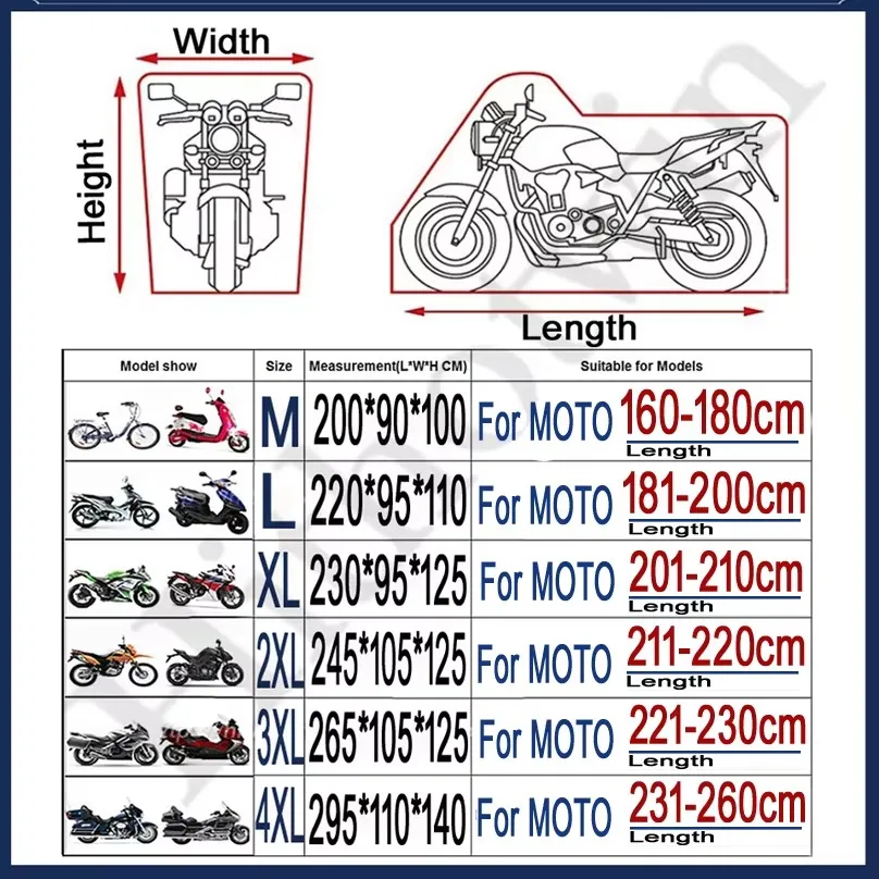High Search Motorcycle Cover Electric Vehicle PEVA Waterproof Black Outdoor Bike Scooter Dustproof Rain Protection Clothes S M L view 3