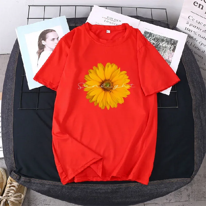 New Short Sleeve T-shirt Women's Summer Design Sense Small Flower Clothes Thin Round Neck Couple Dress Tops  Graphic T Shirts