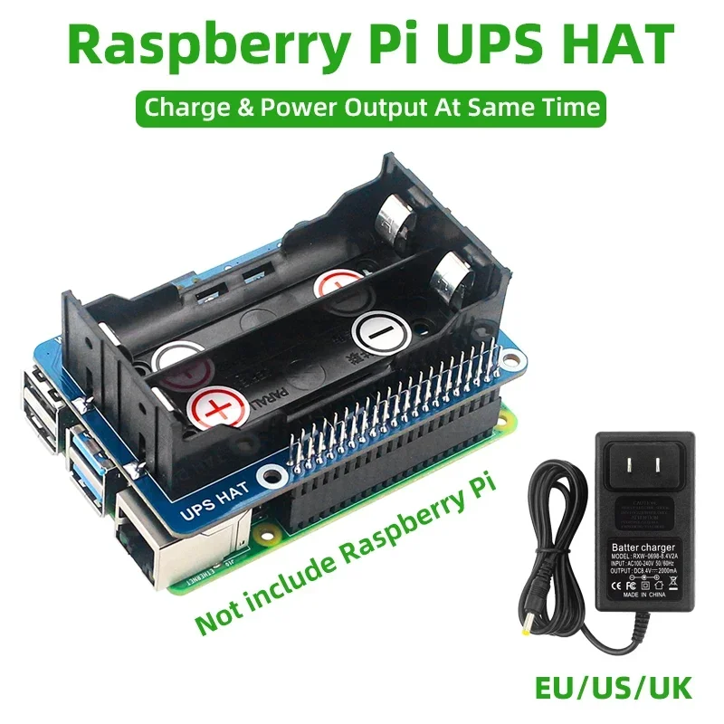 

Uninterruptible Power Supply UPS HAT Stable 5V Power Output for Raspberry Pi 4 Model B 3B 3B