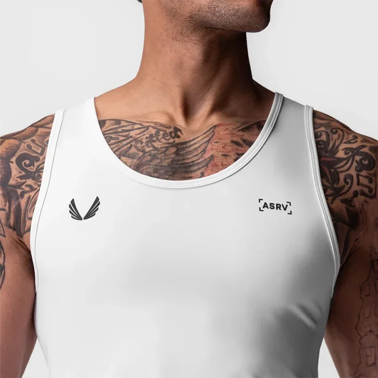 Men's Gym Tank Top Fitness Singlet Bodybuilding Workout Stringer Quick Dry Compression Training Sleeveless Shirt Running Vest
