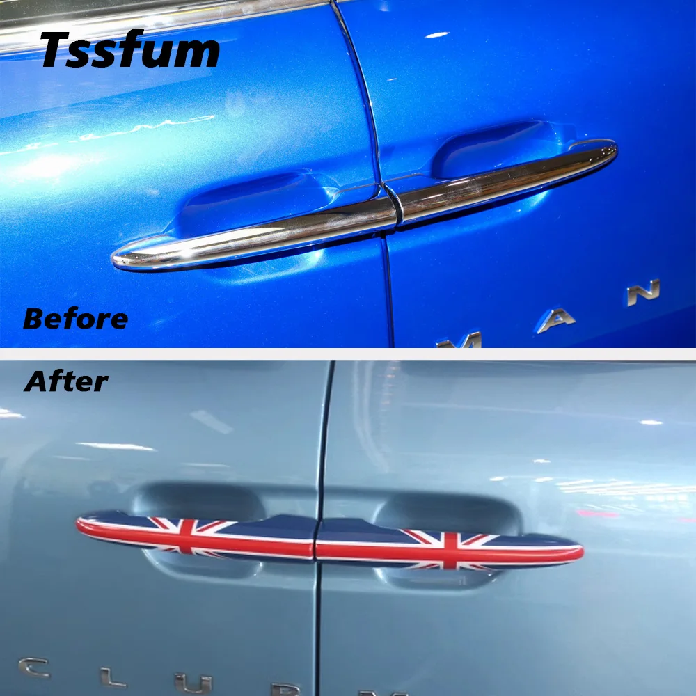 Union Jack Sticker Rear Trunk Door Handle Covers Decoration Stickers Cover for MINI Cooper S JCW R55 Clubman F54 Car Accessories