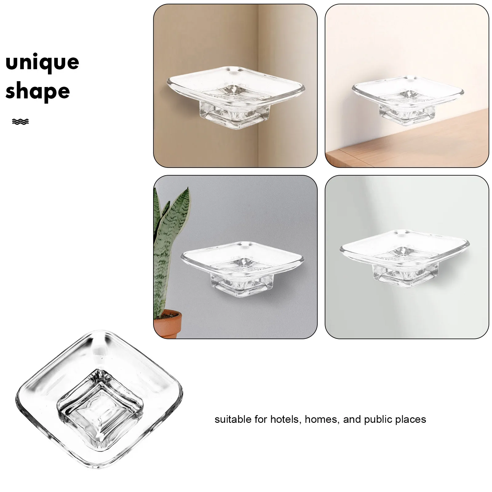طبق صابون زجاجي أنيق للحمام، تجفيف حوض الحمام يحافظ على جفاف الصابون، صينية زجاجية صغيرة، طبق الحمام #3
