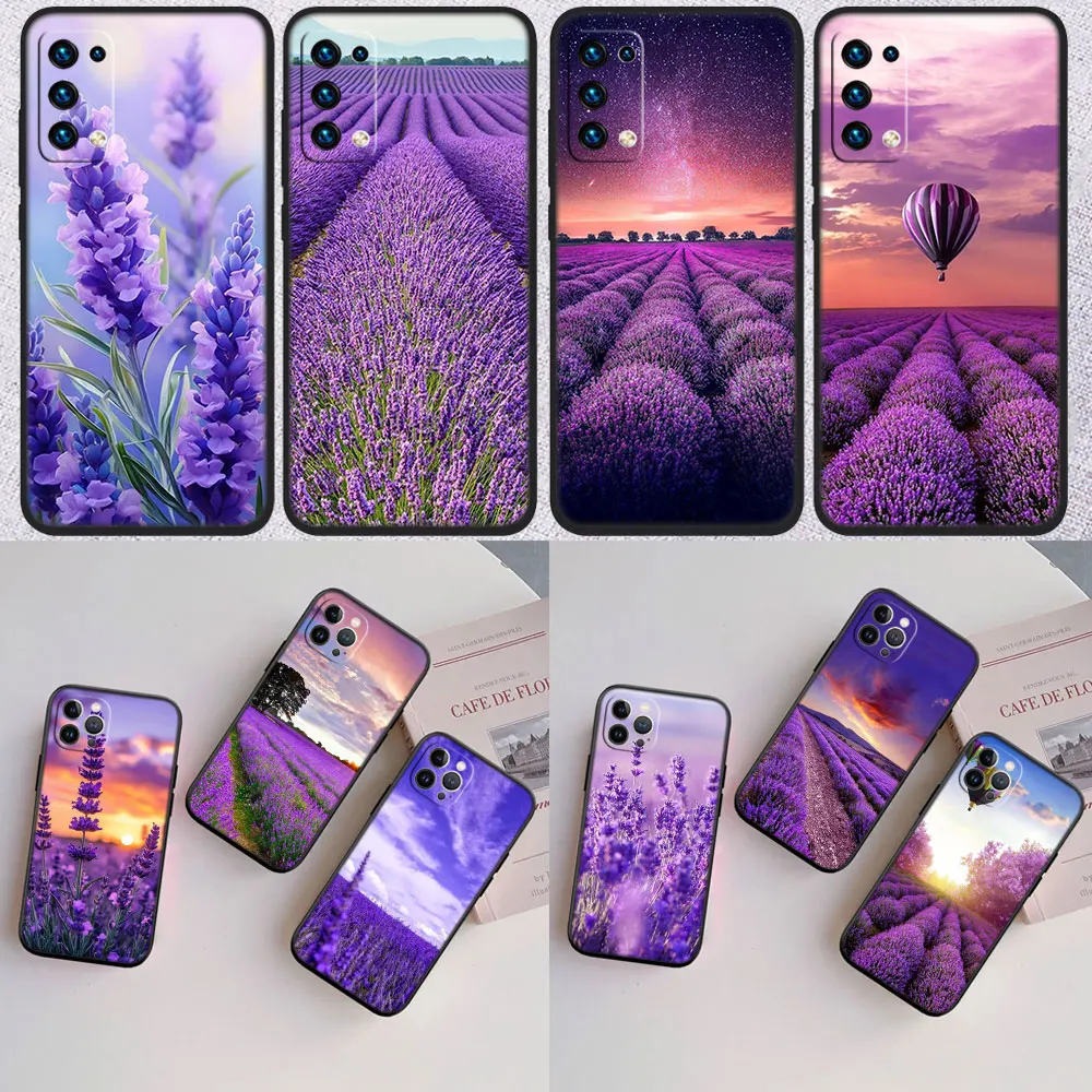 FX44 Lavender Purple Flower Shell Phone Case for Samsung Galaxy Note 10 20 S23 S24 S25 Ultra FE Plus Edge Lite A02S A35 A07 A17
