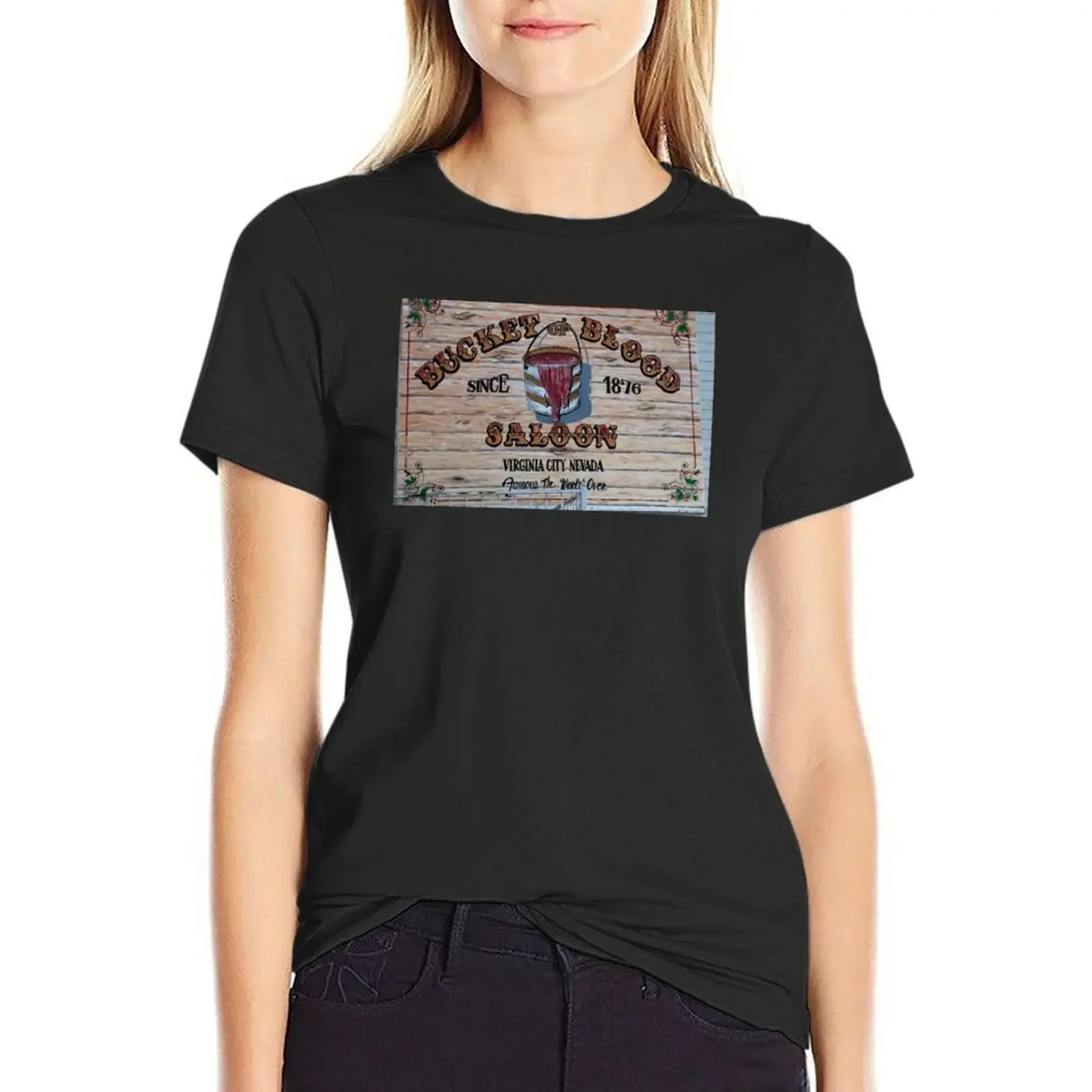 Bucket of Blood Saloon 1876,Virginia City, Nevada, By DAM Creative T-Shirt plus size tops cute tops t shirt Women