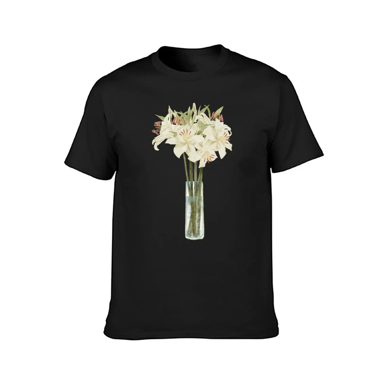 Lilies in vase T-Shirt customs design your own blacks graphics boys whites mens t shirts pack