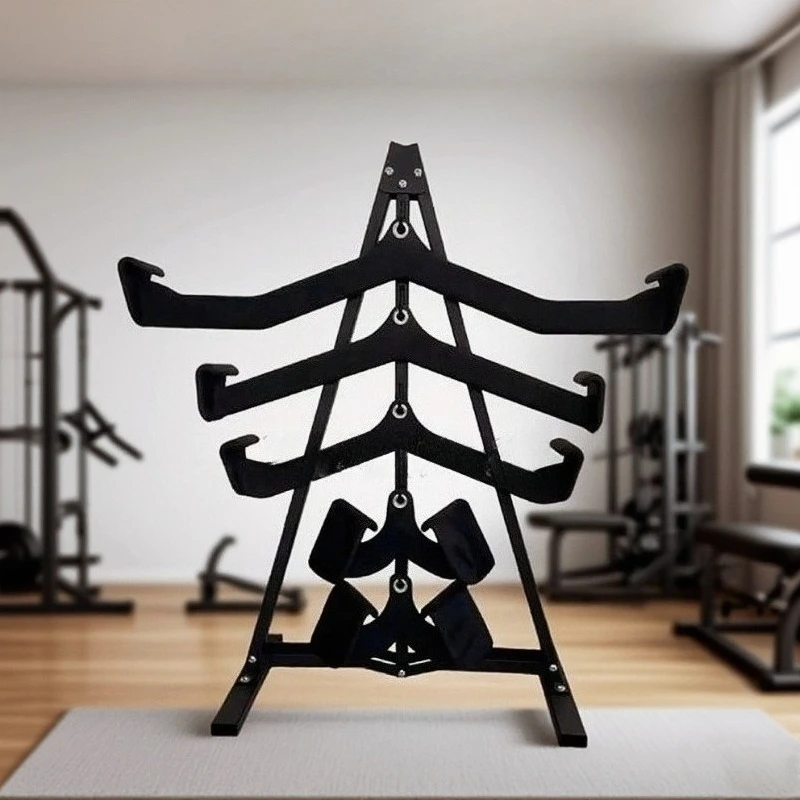 foldable-pull-back-handle-storage-rack-5-piece-8-piece-set-fitness-handle-hanger-for-gym-equipment-display-and-organization