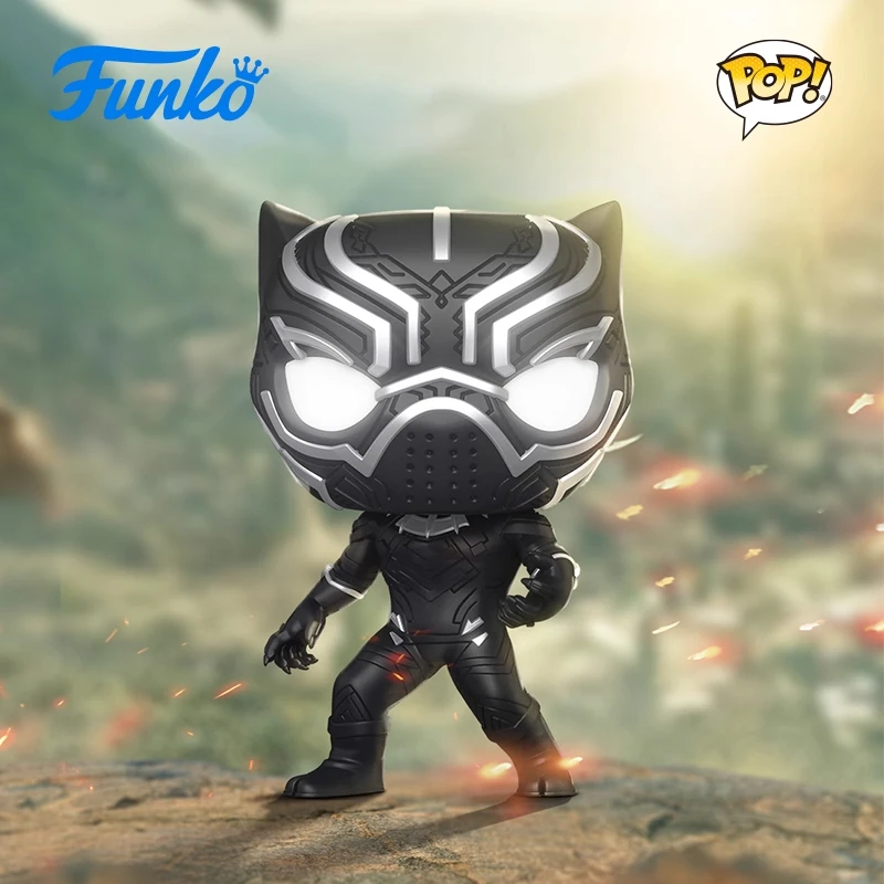 FUNKO POP Marvel Heroes: Black Panther Edición limitada Anime Acción Decoración de escritorio Modelo de adorno Juguetes Modelo coleccionable