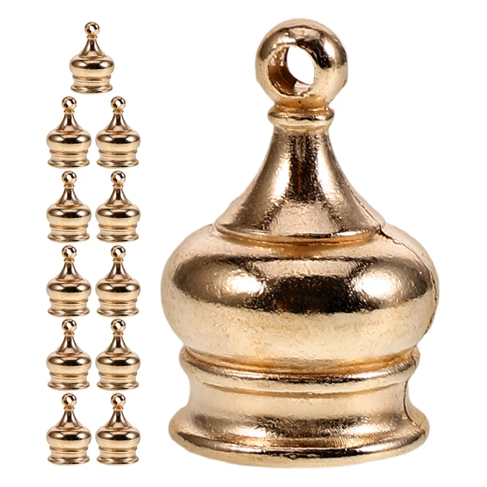

12Pcs M10x1 Threaded Decorative Finial Crown Cap Knob for Lamp Shades Ceiling Chandelier Floor Table Lamps Black Lamp Decoration