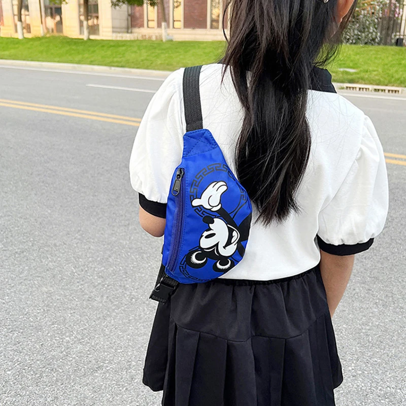 Disney Mickey Mouse Minnie Waist Bag Banana Bag Kawaii Cute Fanny Pack Anime Crossbody Bags For Boys Girl Chest Bags Child Gifts