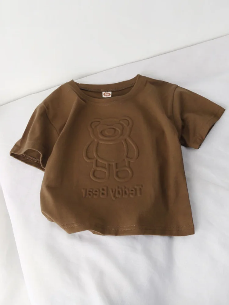 男の子用ソフトコットンまたはスウェットTシャツ、花柄デザイン、カジュアルで快適なベビーサマーファッションセット