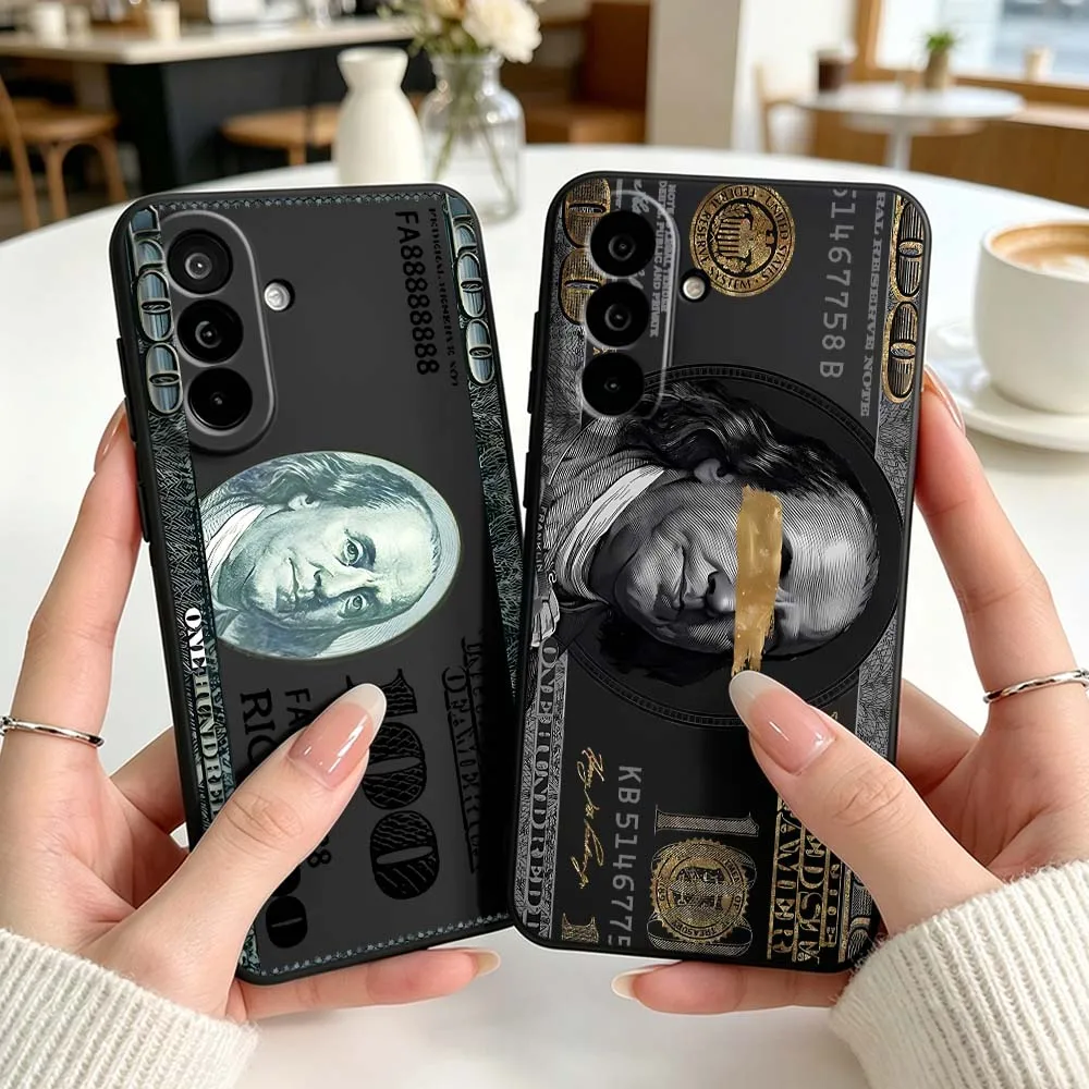 Popular USD Dollar Pattern Phone Case For Samsung Galaxy A71 A56 A55 A54 A53 A51 A50 A41 A40 A20e A16 A06 A05 Black Cover