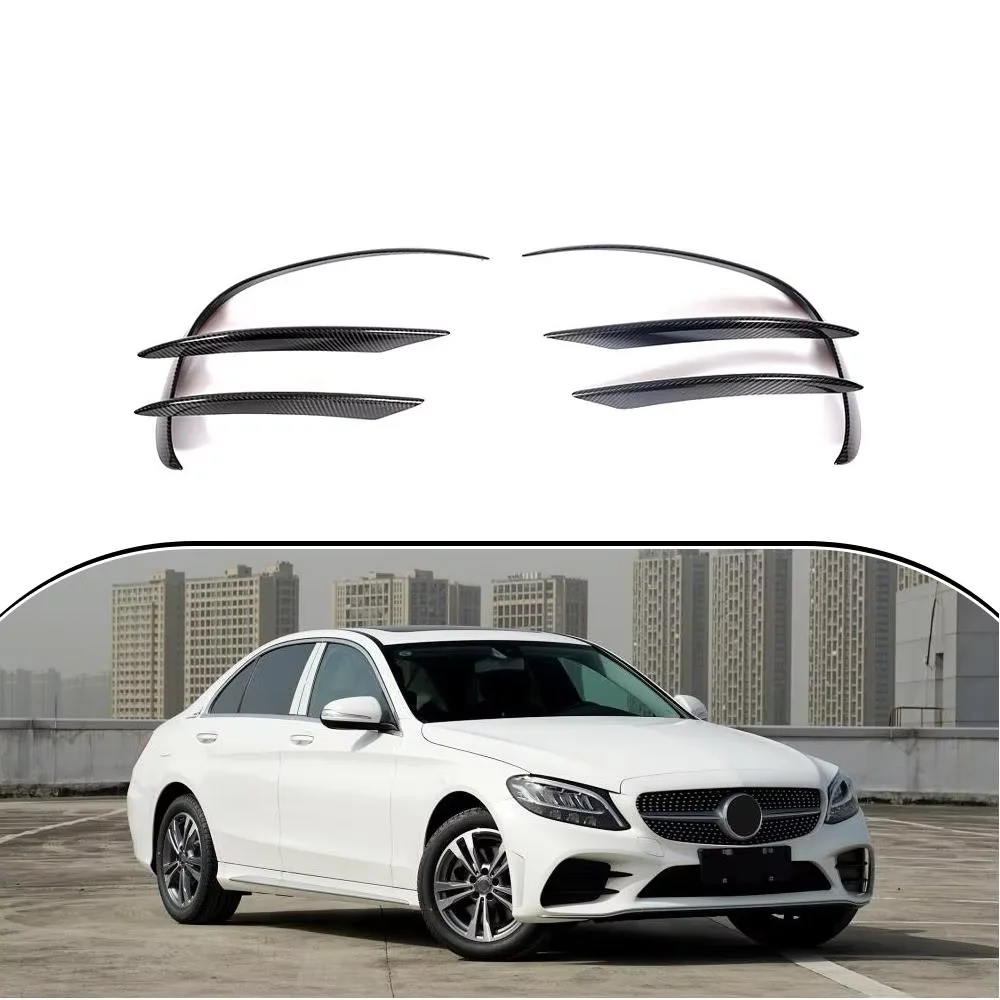 

Передние канавки из углеродного волокна W205, вентиляционные отверстия для противотуманных фар для Mercedes Benz A205 C205 C43 AMG Sport 2019 2020