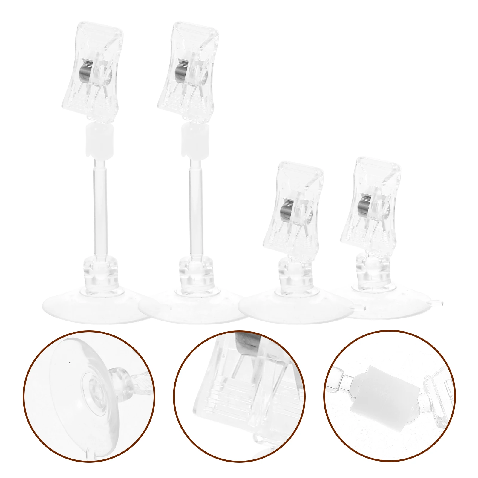 

4pcs Suction Cup Clips for Car ID Documents Parking Tickets Card Holder Windshield Accessory Stable Material Versatile Use Car