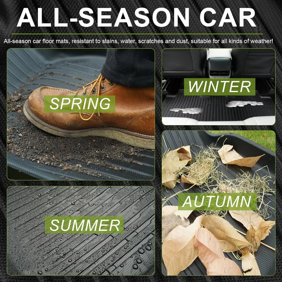 Zestaw dywaników samochodowych TPE na każdą pogodę do Escape 2020-2024 (niehybrydowy), obejmujący przednie i tylne rzędy siedzeń, 3-częściowy, czarny, wkładki do wnętrza samochodu, akcesoria.