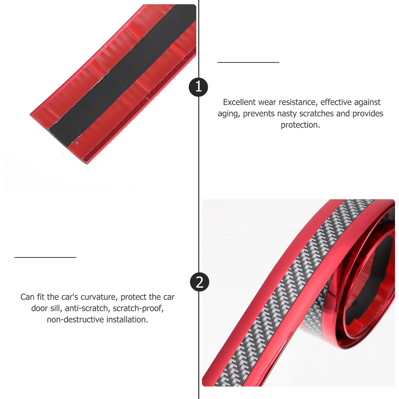 

4 Rolls Car Door Sill Protector Rubber Strip Anti Scratch Sticker Car Door Entry Guard Scratch Protection