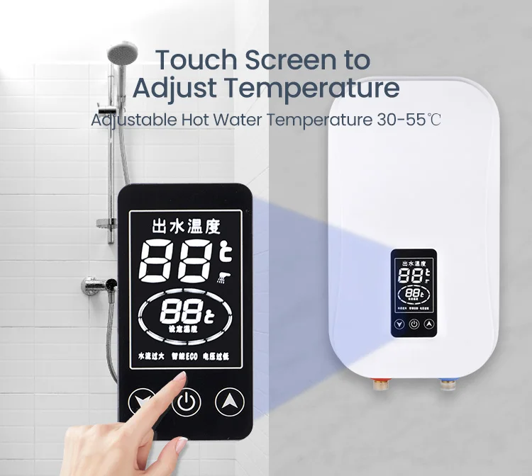 Aquecedor de água instantâneo portátil sem tanque de alta potência de boa qualidade de fábrica 8,5kw para chuveiro