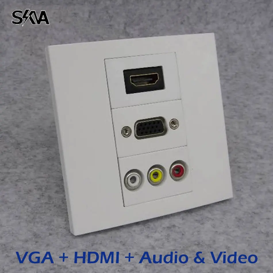 

86 типов HDMI VGA RCA аудиопанель ABS для сварки-стандартная аудиорозетка настенная Монтажная пластина подходит для дома мультимедиа класса
