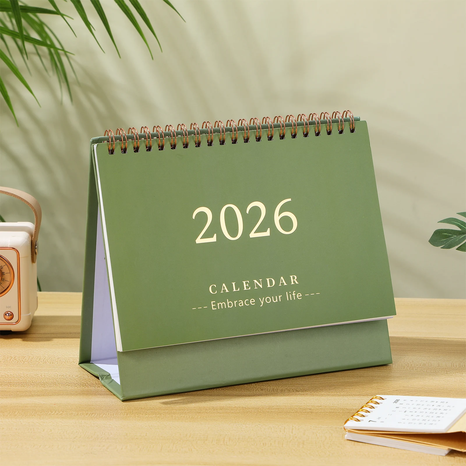 

2026 Desk Small Foldable Stand Up 18 Month Planner 2025-2026 Paper Decorative Office Home Organizer Table Desktop Mini