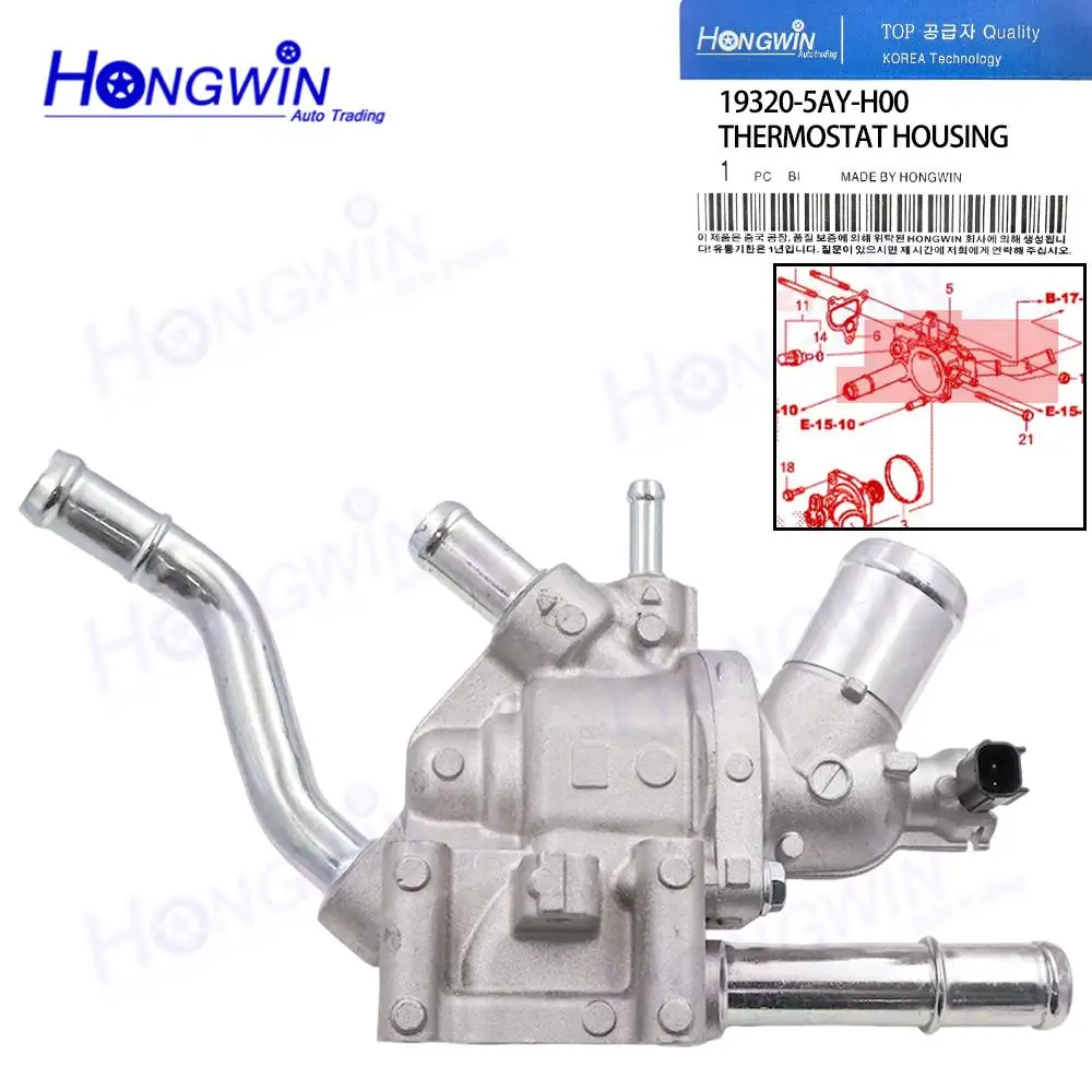 

19320-5AY-H00 19320 5AY H00 Aluminum Engine Coolant Thermostat Housing For HONDA CIVIC X Hatchback FC FK 1.0 VTEC 2017-2021