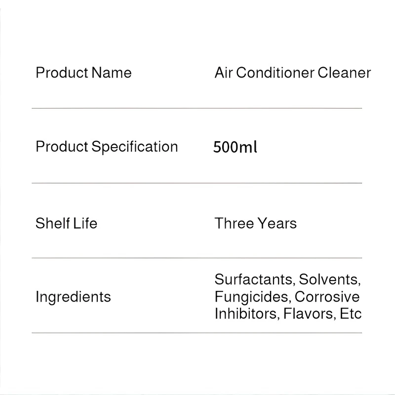 500ml Air Conditioner Cleaner Spray Household Radiators Fan Cleaner Free Disassembly Air Filters Dust Removing Cleaning Agent