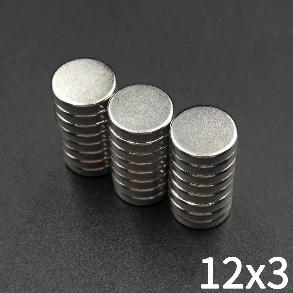 Runder Magnet, 12 x 3 mm, permanente, superstarke, leistungsstarke Magnetscheibe, verwendet für Kühlschränke und Büros für Kühlschränke, Heimwerker – Detail 2